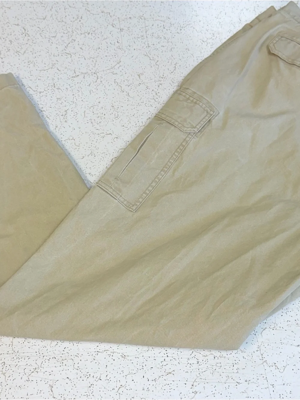 L.L. Bean Mens Cargo Pants 40x34Classic‎ Fit Khaki Stretch 100% Cotton